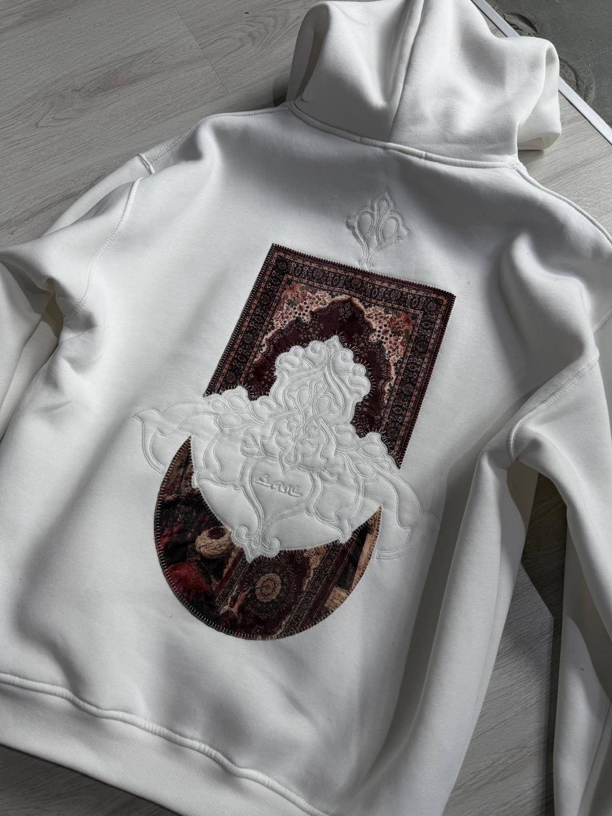 Şardonlu Oversize Nakışlı ve Baskılı Sweatshirt