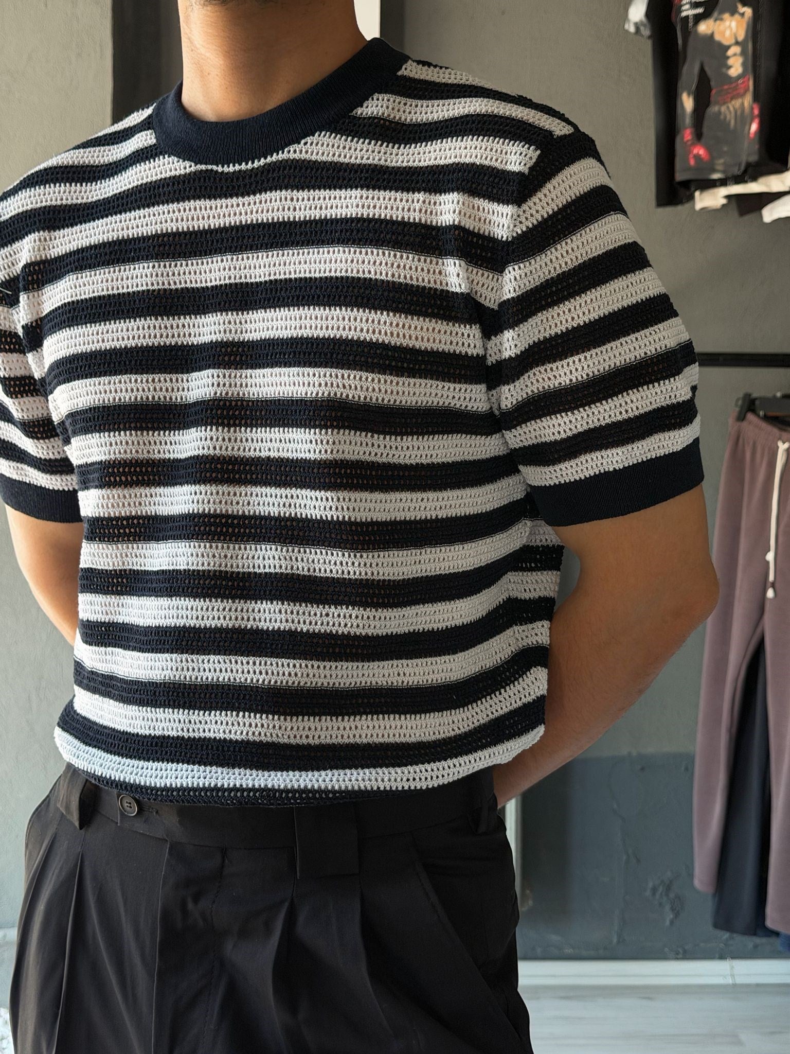 Triko Örme Kumaş Casual T-shirt