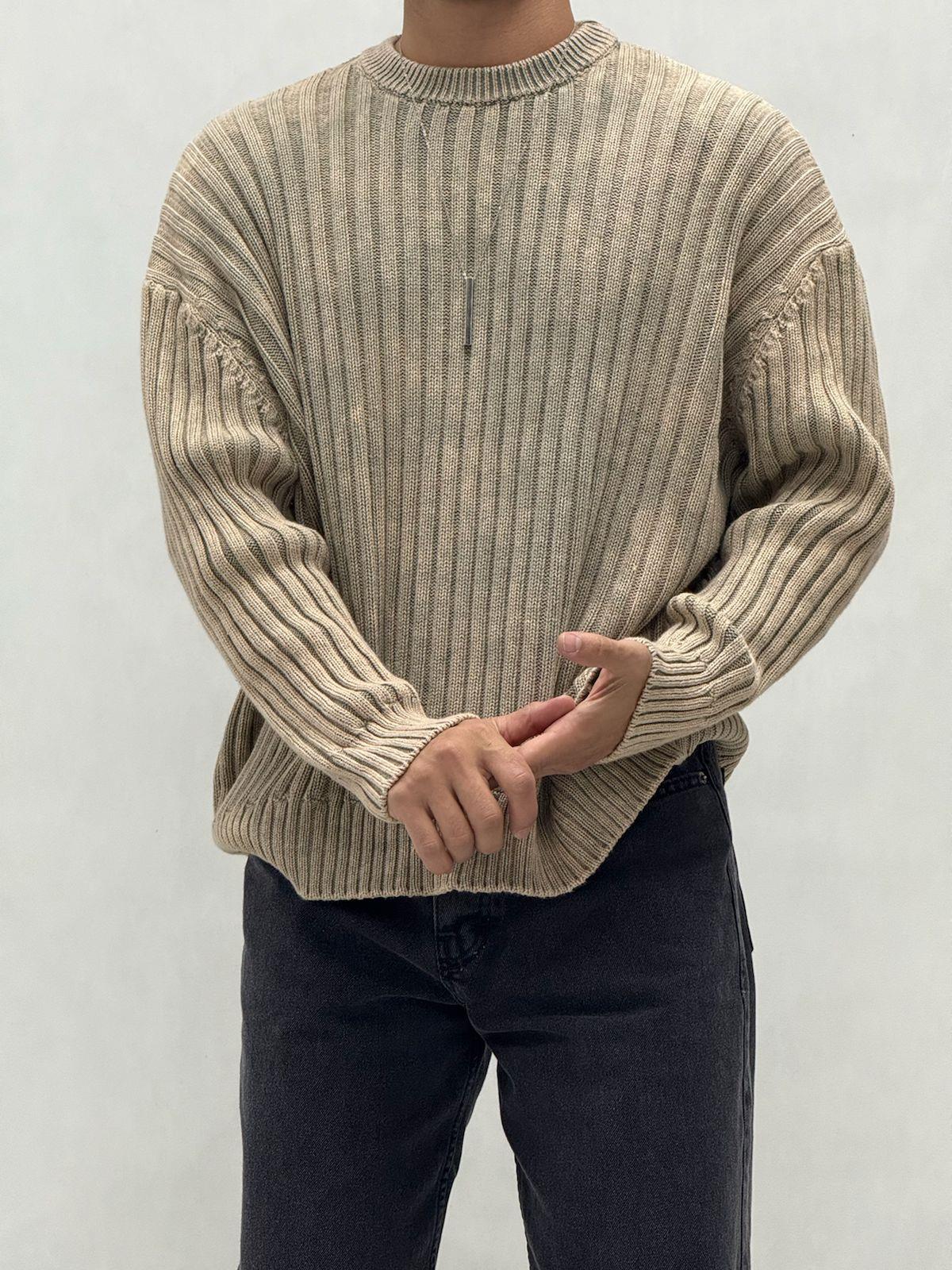 Yıkamalı Oversıze Triko Kazak