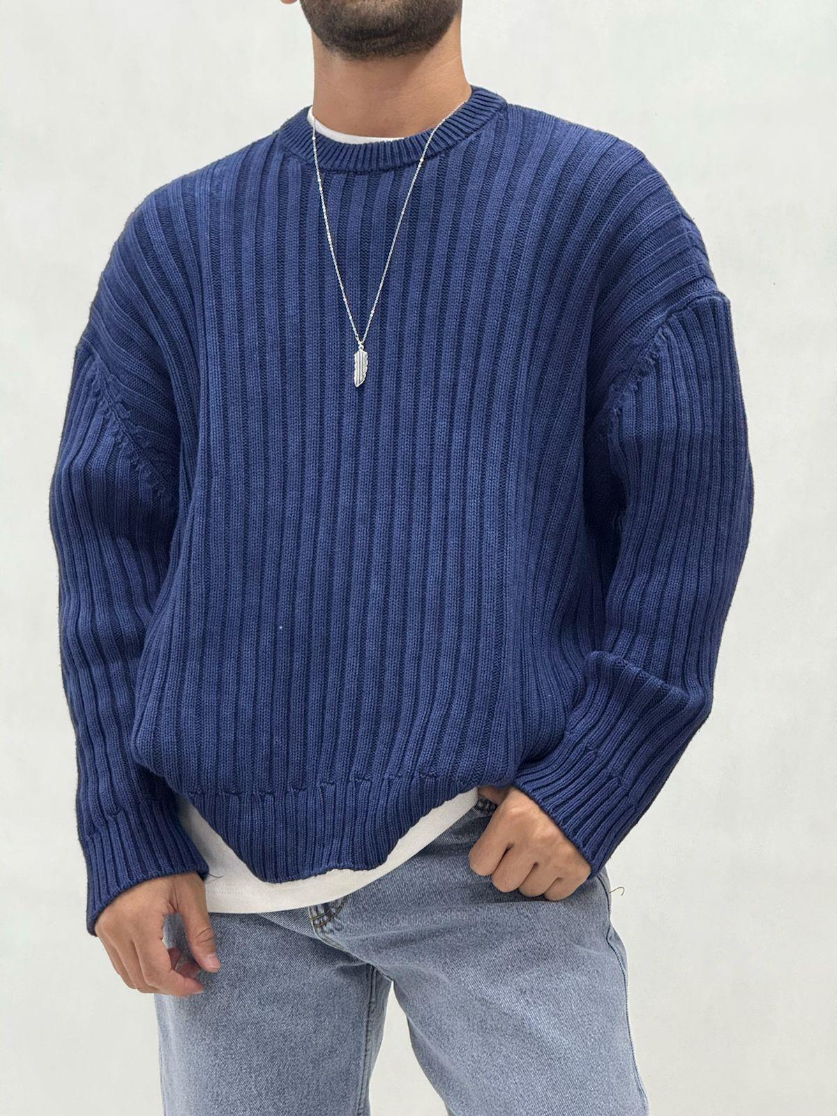 Yıkamalı Oversıze Triko Kazak