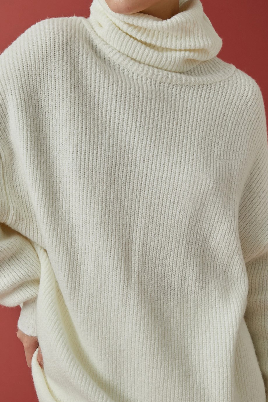 KADIN EKRU  BOĞAZLI KAZAK 3WAK90104HT