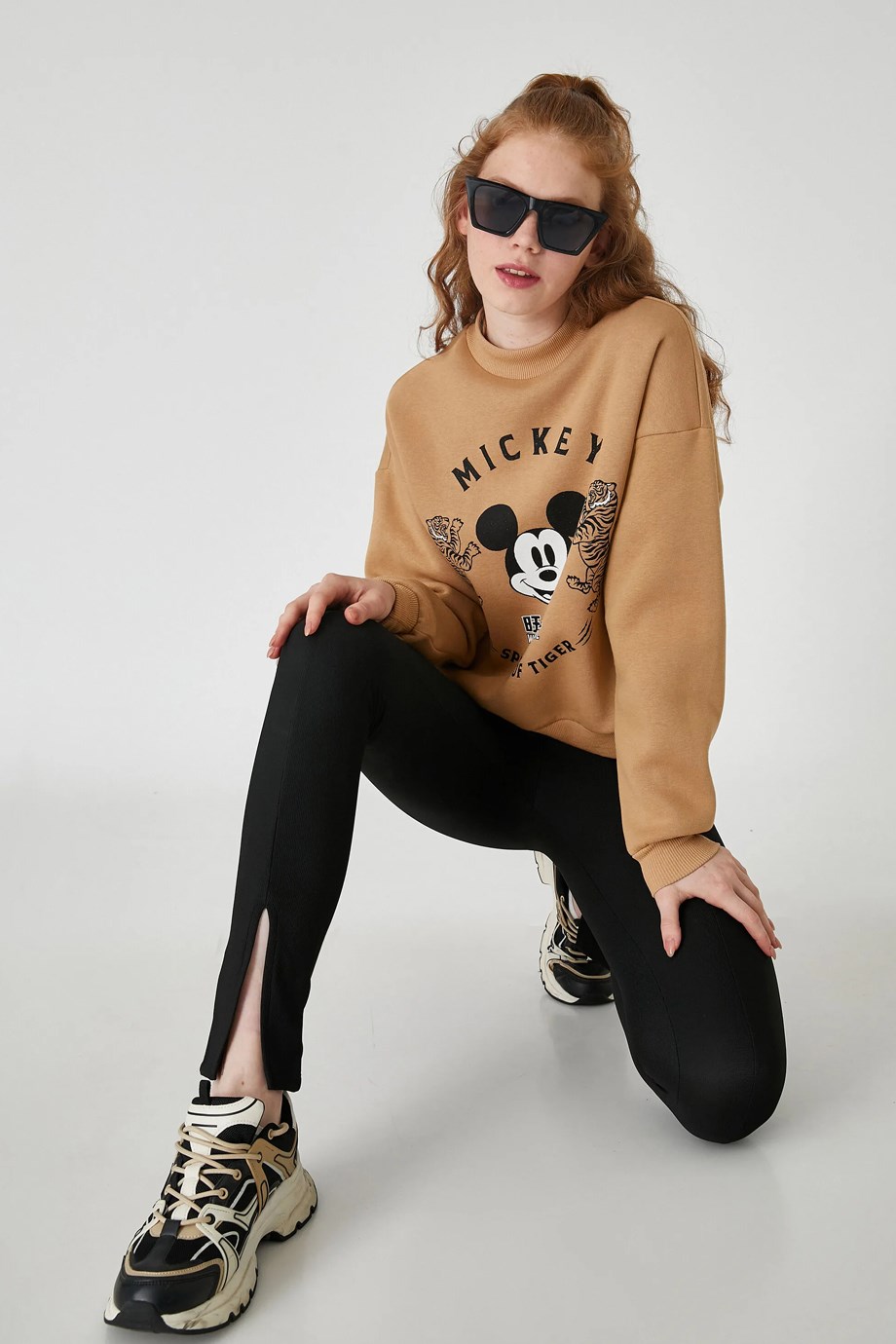 Yırtmaç Detaylı Siyah Kadın Tayt 3WAL40036IK