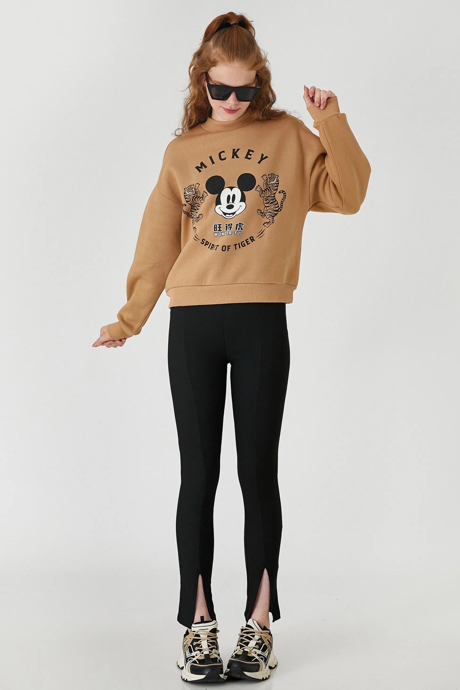 Yırtmaç Detaylı Siyah Kadın Tayt 3WAL40036IK