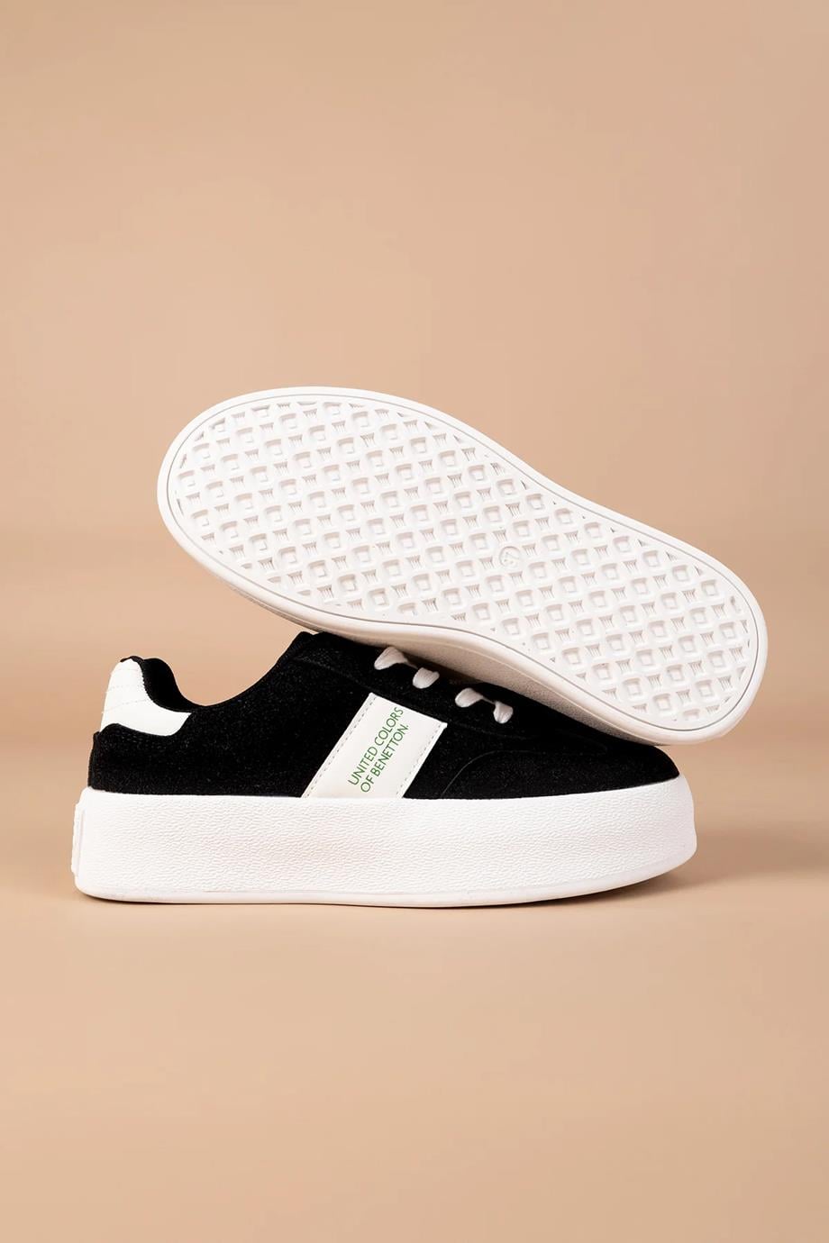 BENETTON SİYAH BEYAZ KADIN SPOR  AYAKKABI 11241-CHN-13-2K5