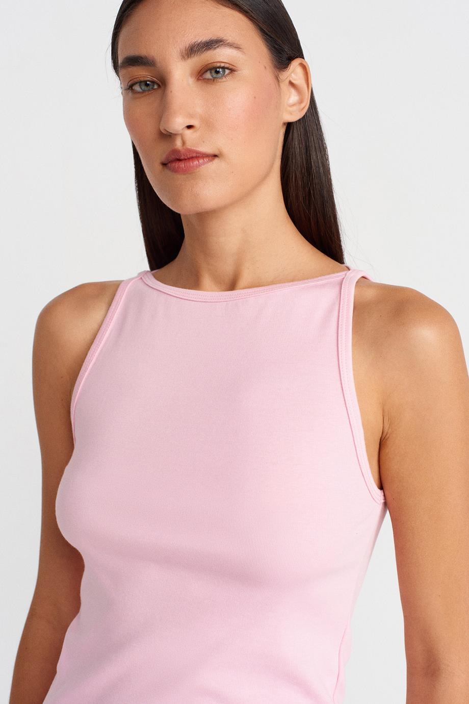 Halter Yaka Top-Açık Sarı 21048-2Y6