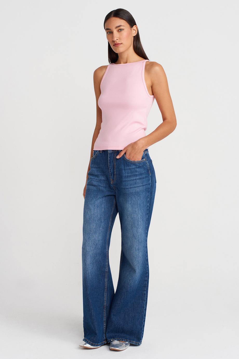 Halter Yaka Top-Açık Sarı 21048-2Y6