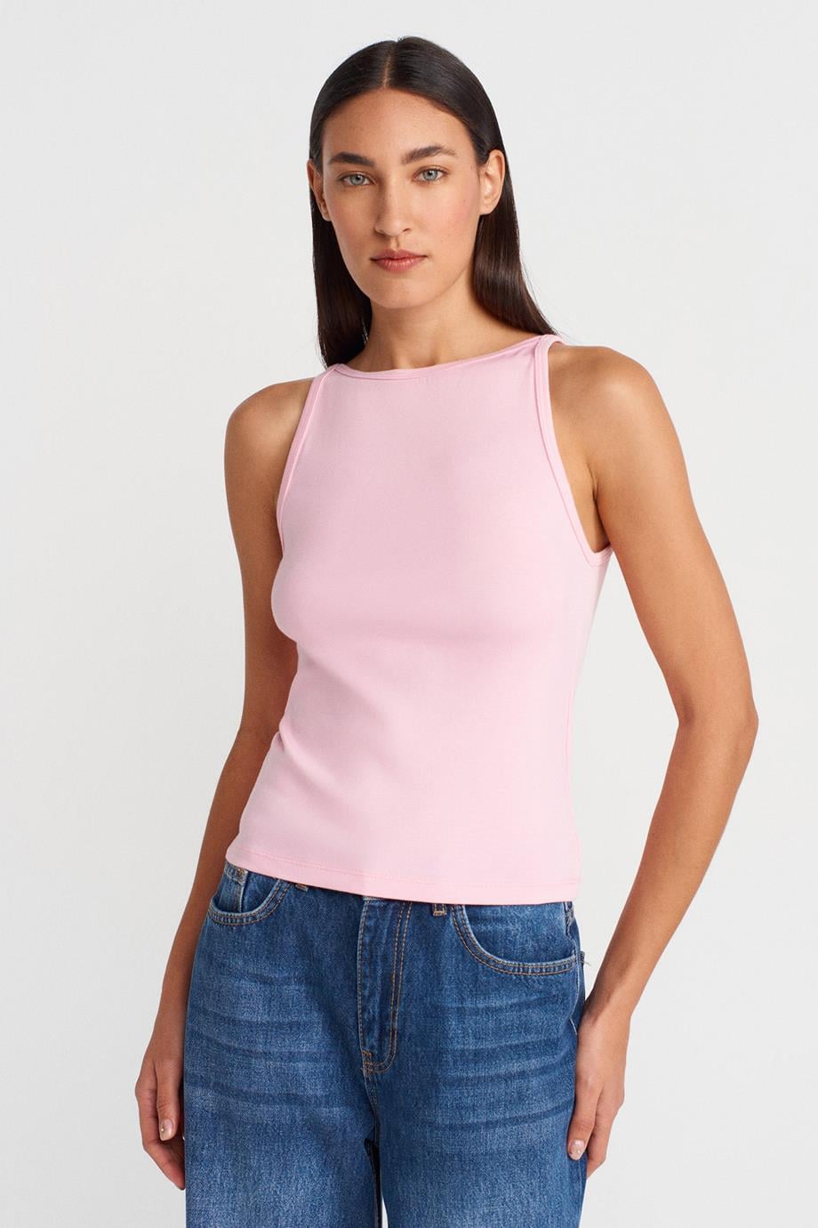 Halter Yaka Top-Açık Sarı 21048-2Y6