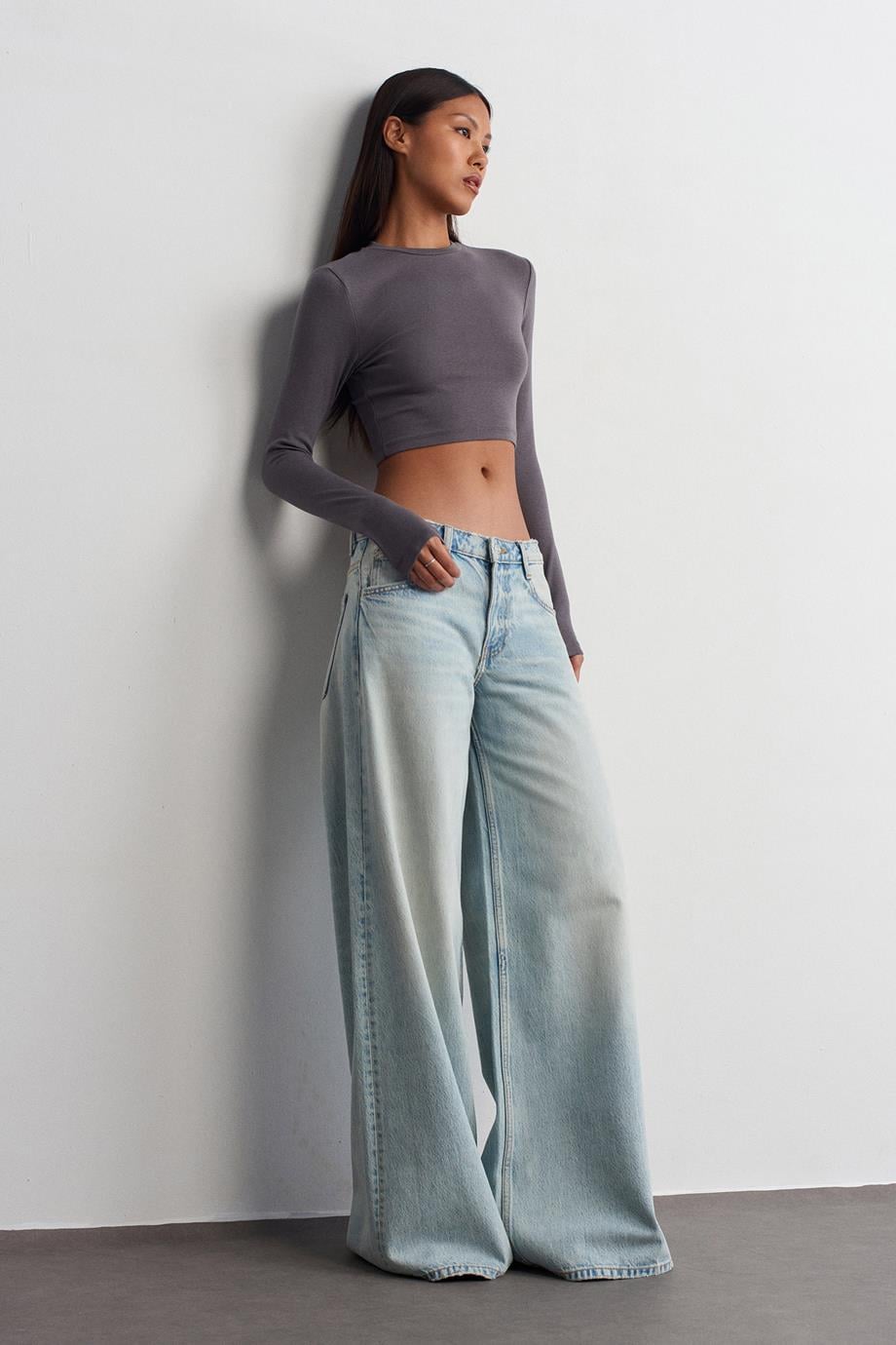 Uzun Kollu Füme Kadın Crop 31236-2K5