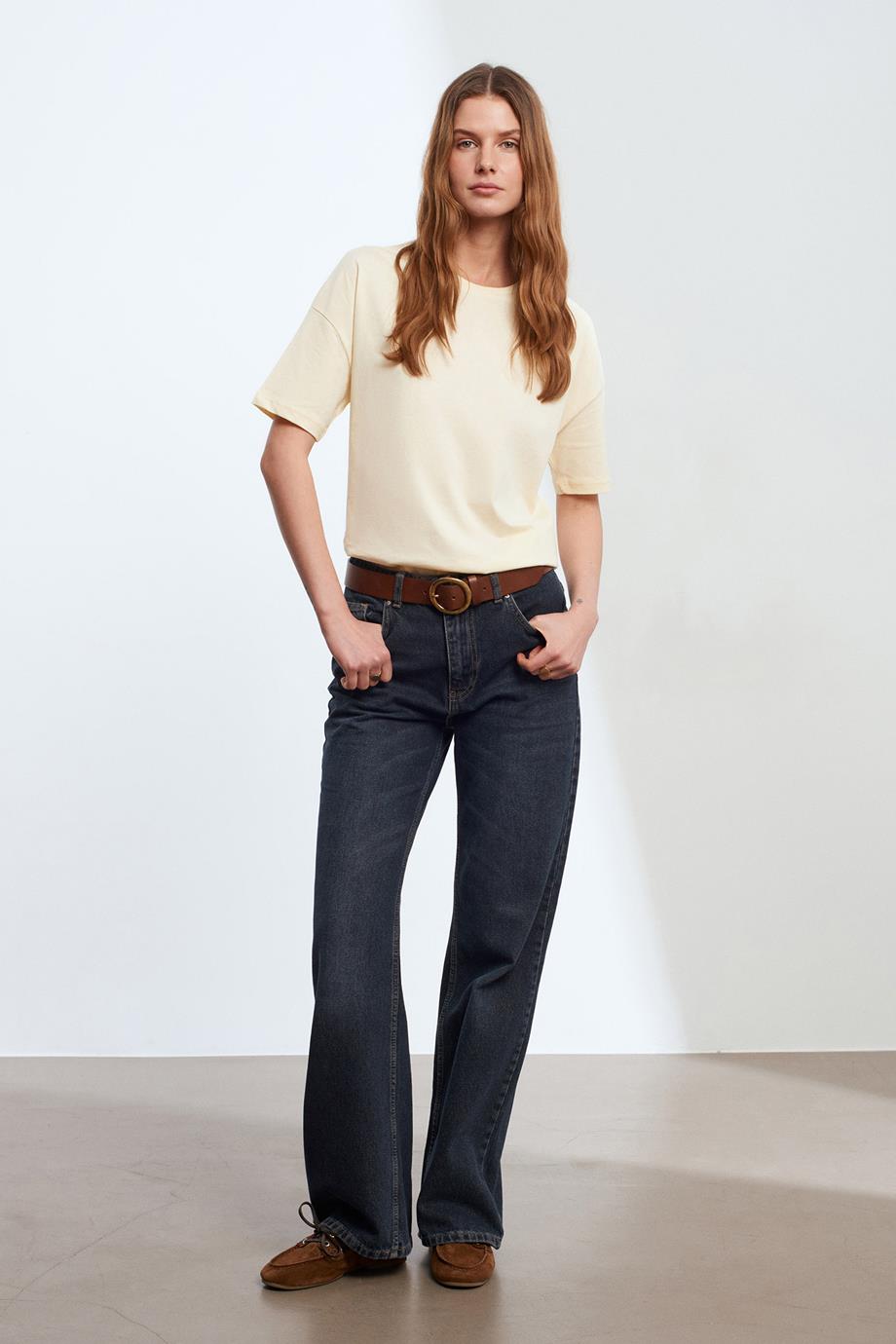 Basic T-Shirt-Açık Sarı 3683-2Y6