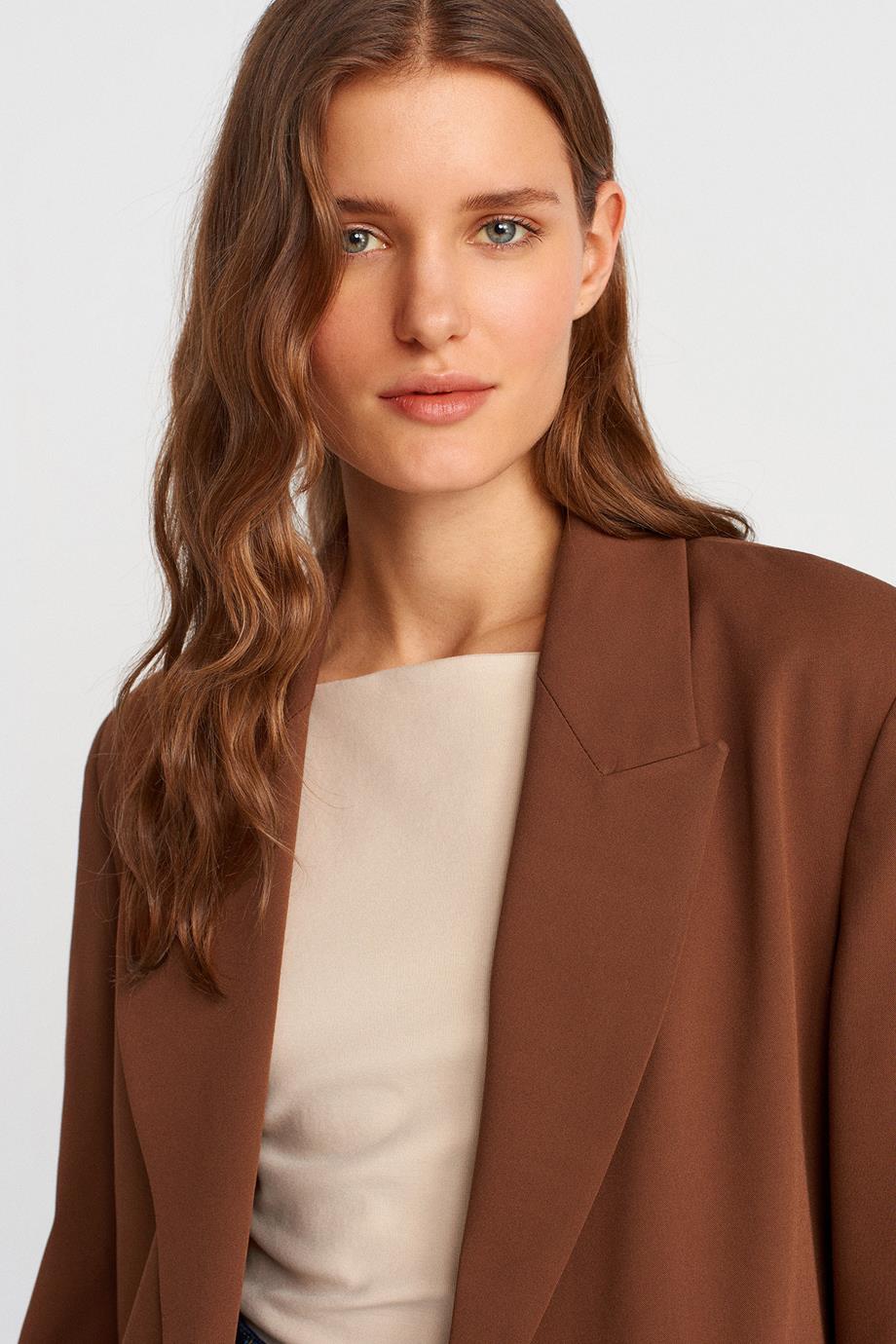 KAHVE KADIN BLAZER CEKET   60759-2Y5