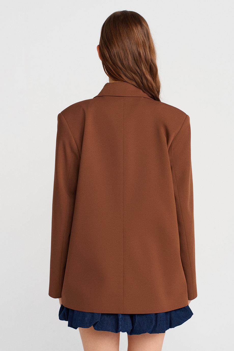 KAHVE KADIN BLAZER CEKET   60759-2Y5
