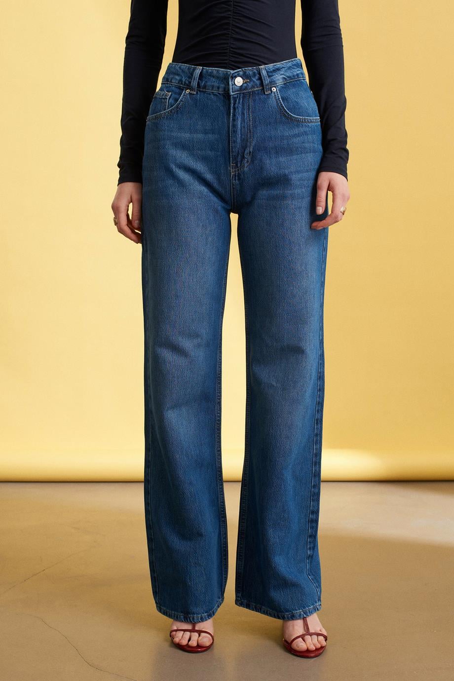 Yüksek Bel Wide Leg Jean-Mavi 72293-2Y6