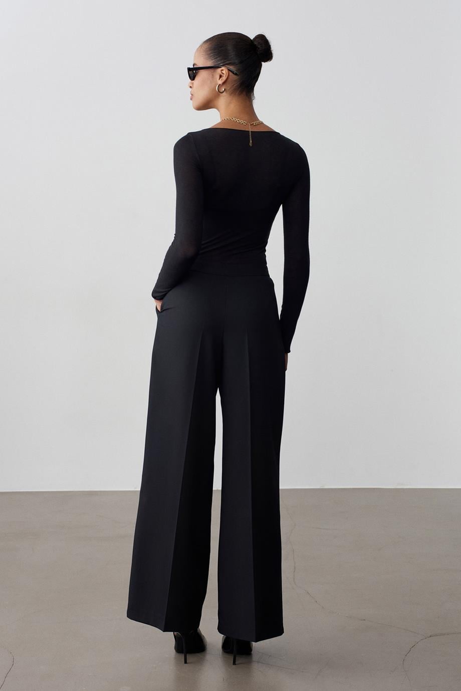 Orta Bel Kemerli Pantolon-Siyah 72662-2Y6