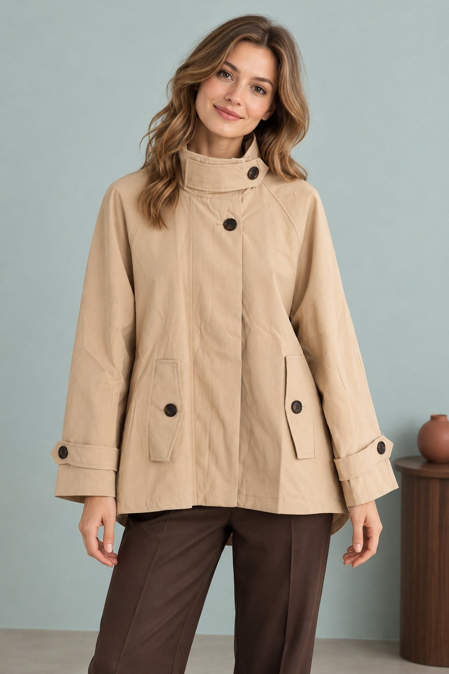 7532-2K7 EFİL TRENCH-BEJ