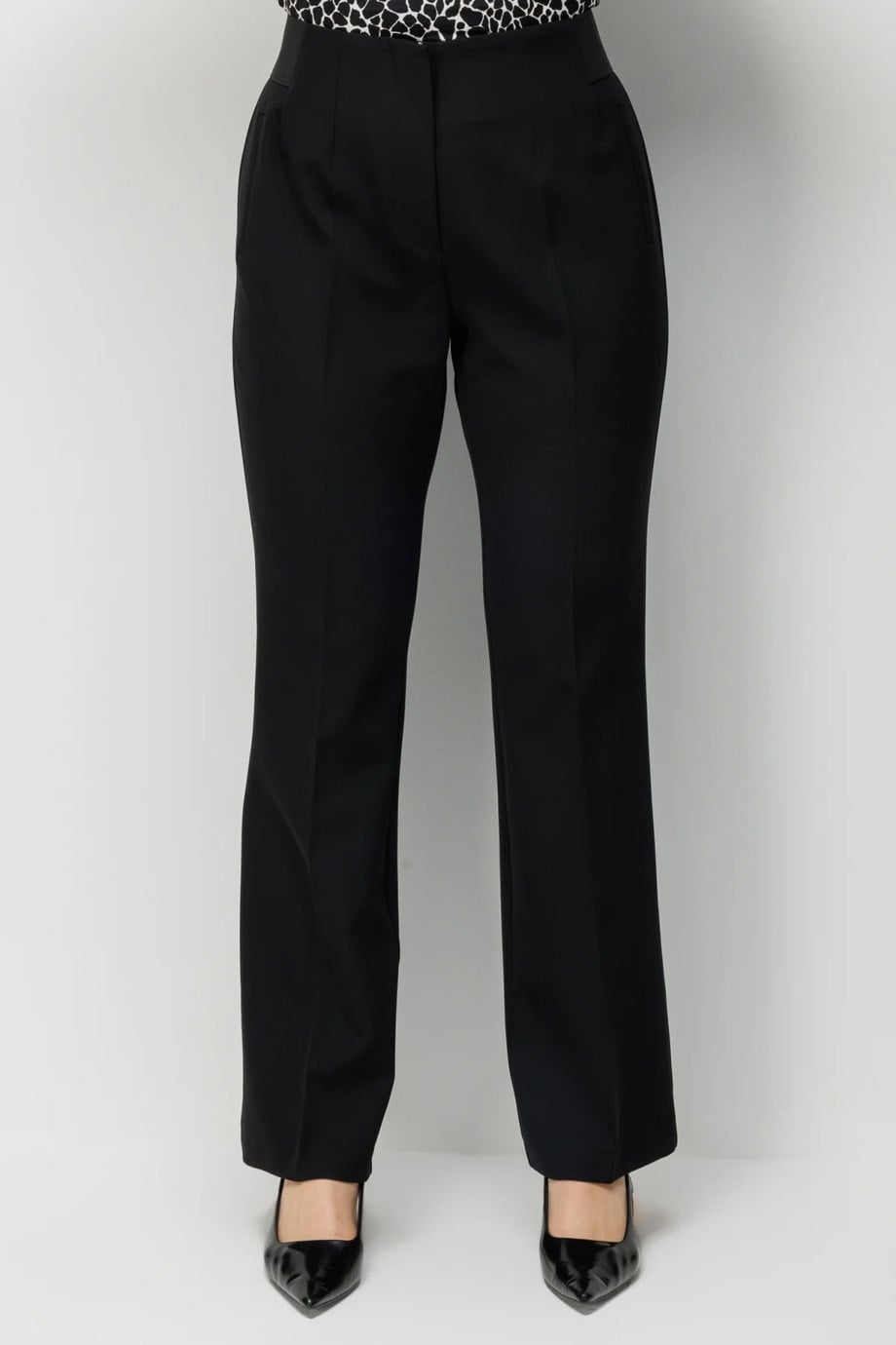 Beli Lastik Detaylı İspanyol Paça Pantolon Siyah 4164-2Y6