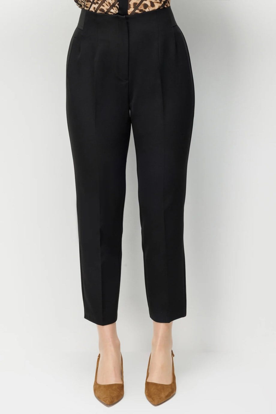 Beli Kalın Lastikli Dar Paça Pantolon Siyah 4168-2Y6