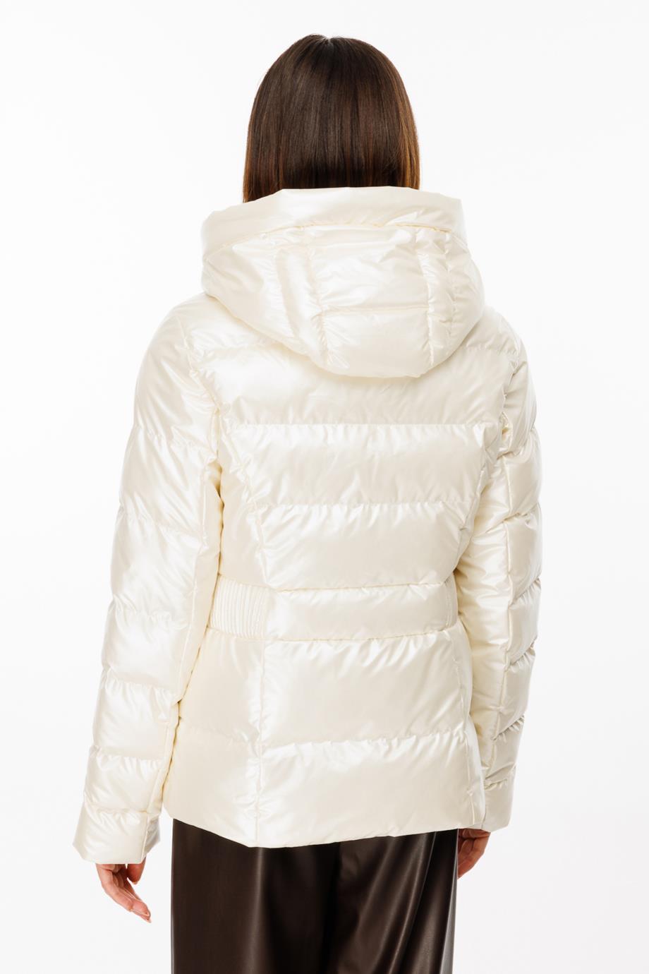 Ekol Cepleri Ve Önü Fermuarlı Şişme Ekru Kaban  7565-2K5