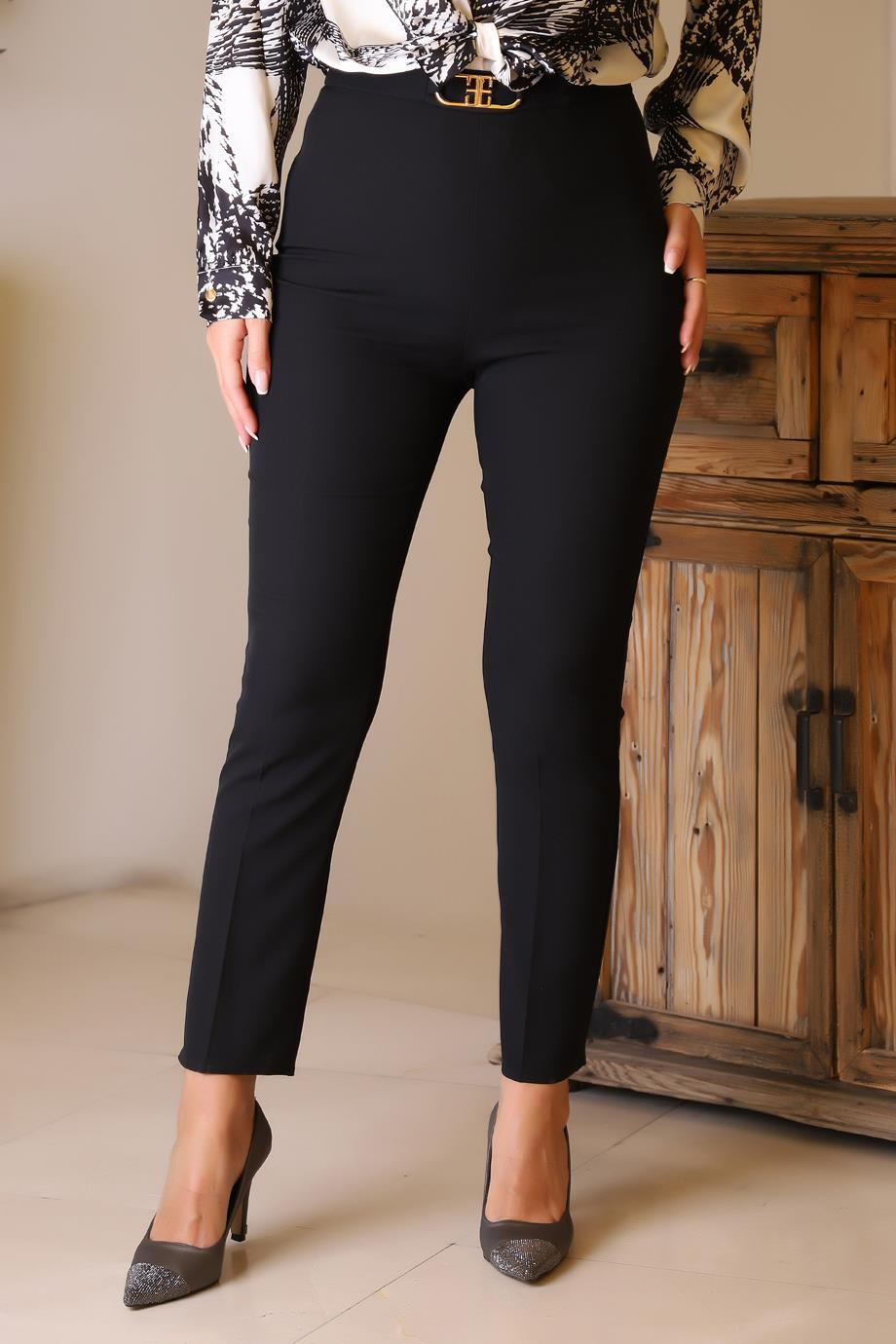 DAR PAÇA TOKALI SİYAH KADIN PANTOLON  42607-2K5