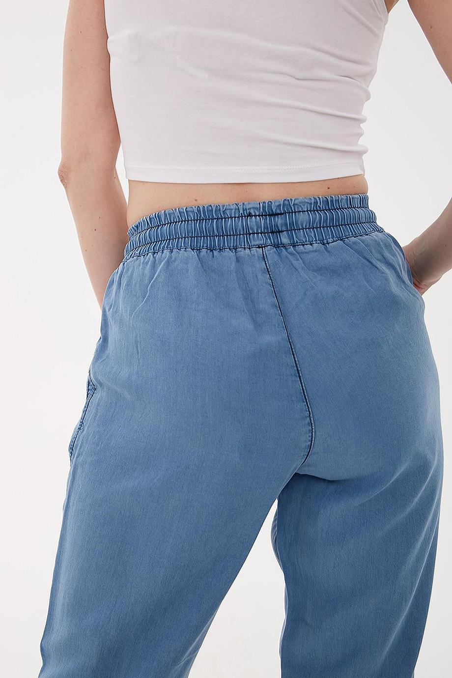 BELİ BAĞCIKLI MAVİ KADIN PANTOLON 0657-2Y5