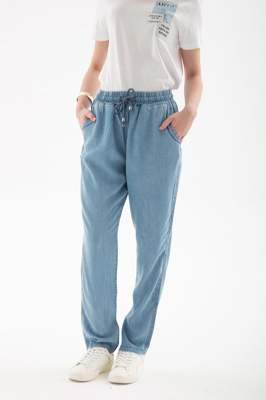 BELİ BAĞCIKLI A.MAVİ KADIN PANTOLON  0657-2Y5
