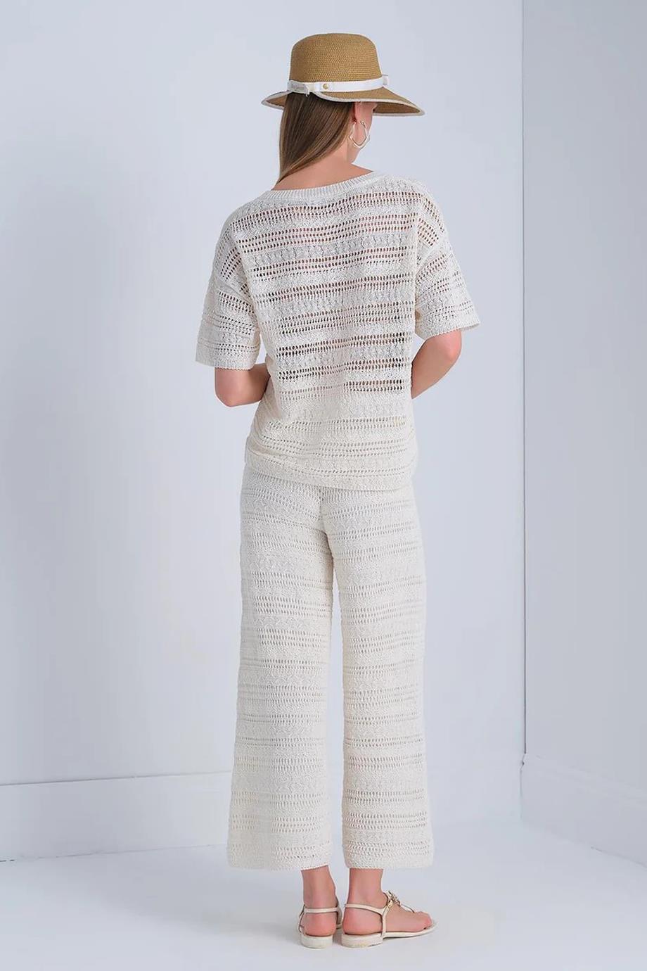 AJURLU ASTARLI EKRU KADIN PANTOLON  009-2Y5