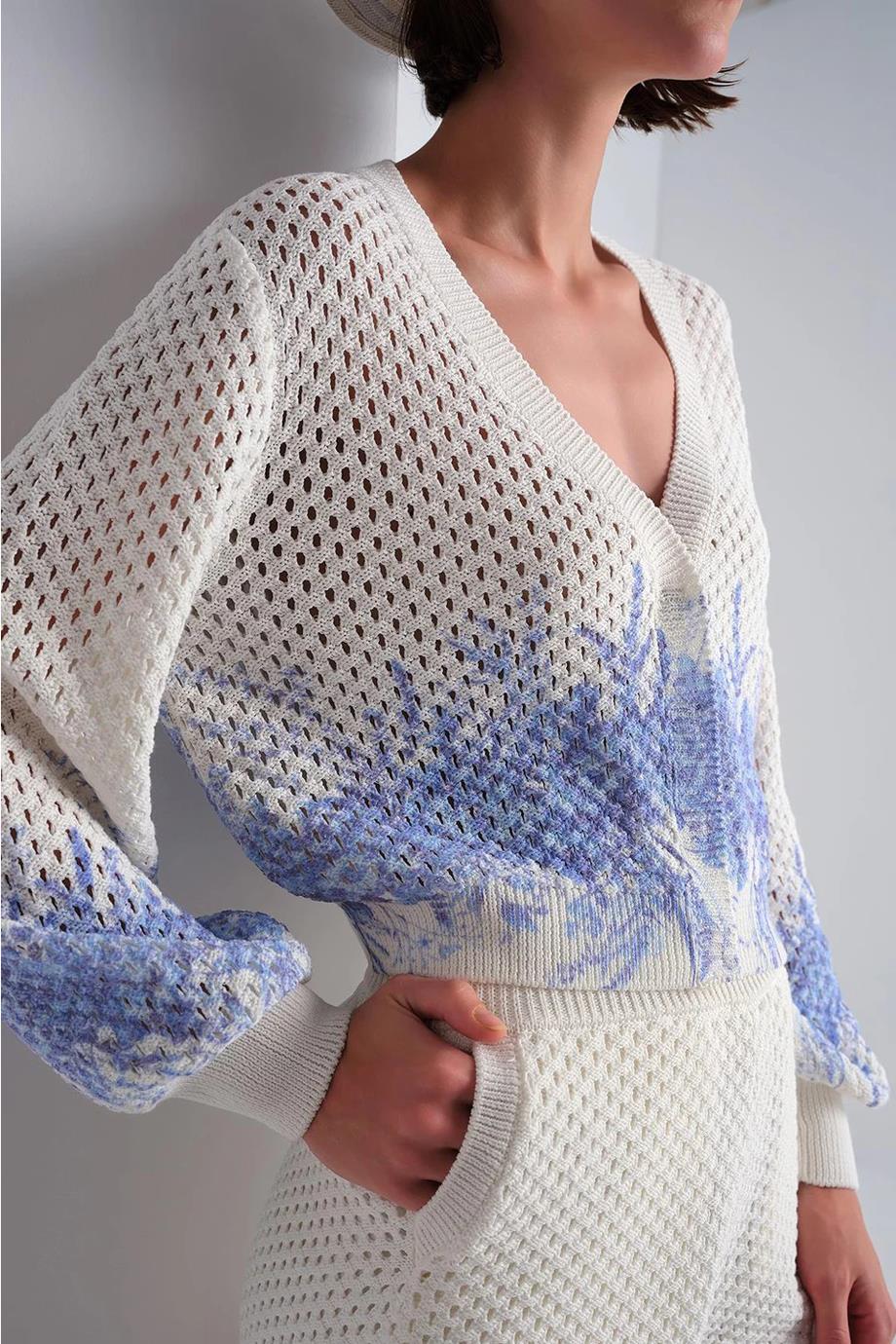 BASKI DETAYLI AJURLU EKRU HIRKA  020-2Y5