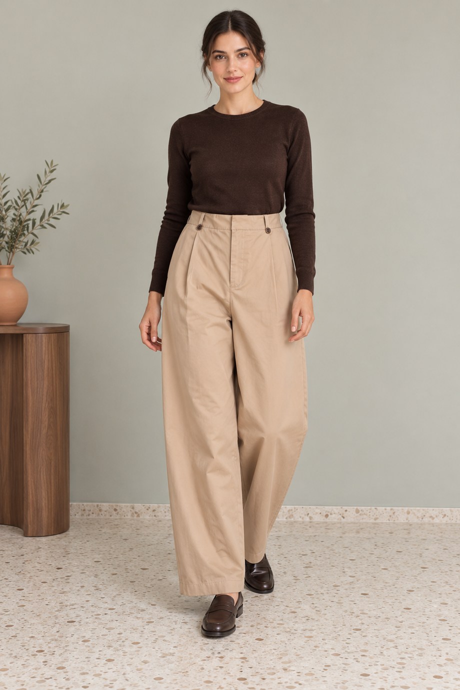 45397-2K7 O.NEGRO PANTOLON-BEJ
