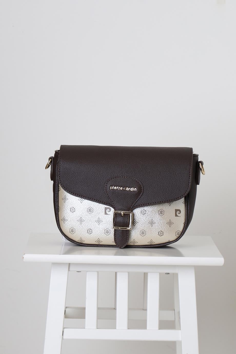 BASKILI UZUN ASKILI ALTIN KADIN ÇANTA 828-2K5