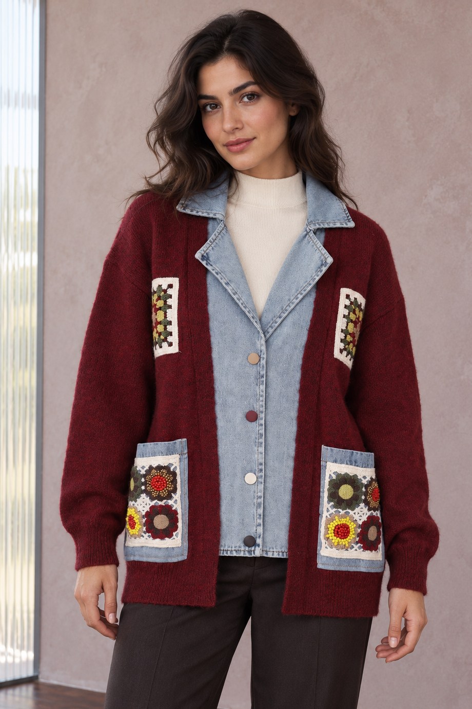 Kadın Bordo Hırka T95120-2K7