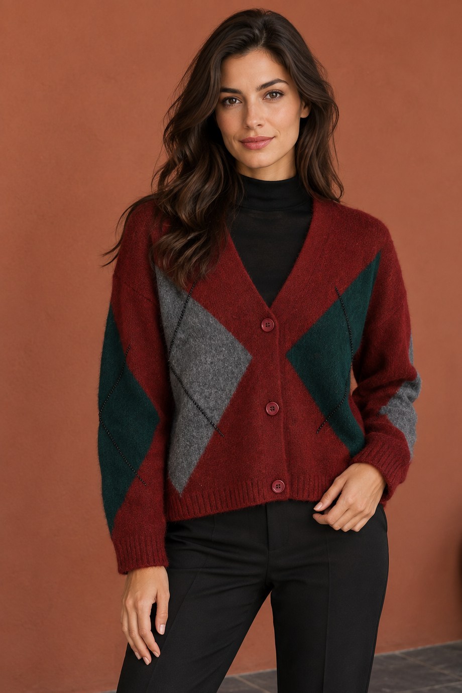 Kadın Bordo Hırka T95235-2K7
