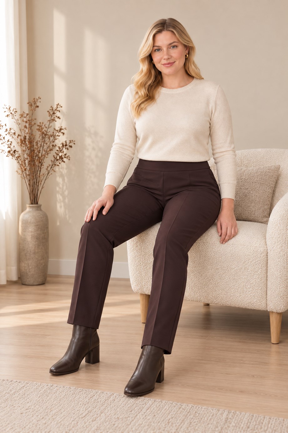6100-2K7 SERPİL TANRIVERDİ PANTOLON-KAHVE