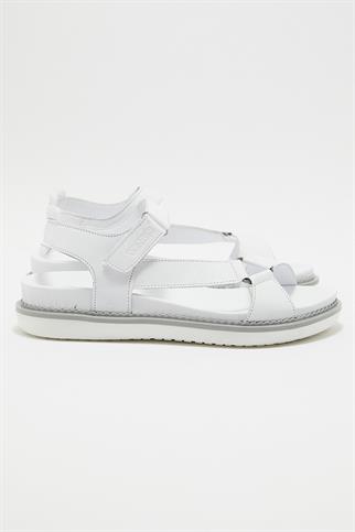 Comfort Deri Beyaz Kadın Sandalet 202064-2Y3