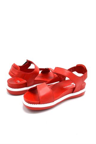  Comfort Deri  Kırmızı Kadın  Sandalet 202064-2Y3