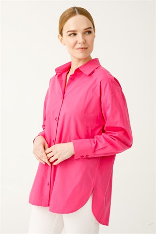 Pamuklu Fuşya  Kadın Gömlek 62301-2Y2