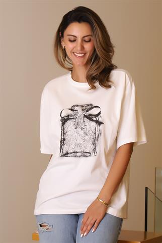 SIFIR YAKA BASIC KADIN EKRU  T-SHİRT  29456-2Y5