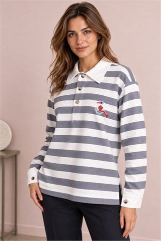 30502-2K7 BEBE PLUS SWEAT-EKRU GRİ