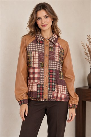 31371-2K7 BEBE PLUS GÖMLEK-KAHVE KİREMİT