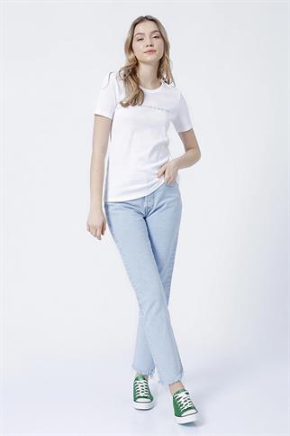 BENETTON KISA KOLLU BEYAZ T-SHİRT  3GA2E16A2-2K5 