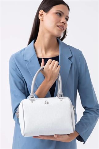 BENETTON BEYAZ A.GRİ KADIN KOL ÇANTASI 1533-2Y5