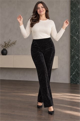 Kadın Siyah Pantolon 21713-2K7