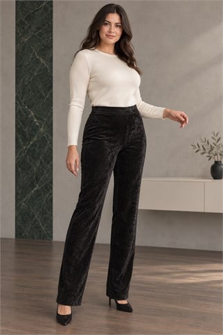 Kadın Siyah Pantolon 21713-2K7