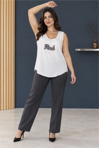 31438-2K7 DE WHİTES BLUZ-BEYAZ