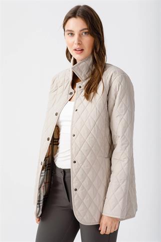 POLO YAKA ÇITÇITLI BEJ KADIN CEKET 21433-2K5