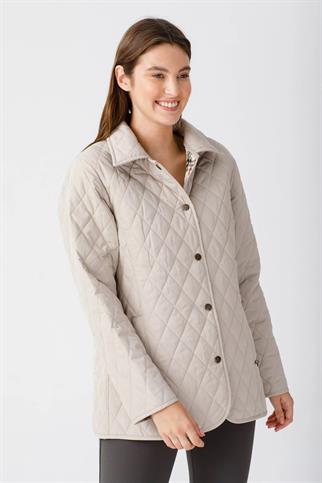 POLO YAKA ÇITÇITLI BEJ KADIN CEKET 21433-2K5