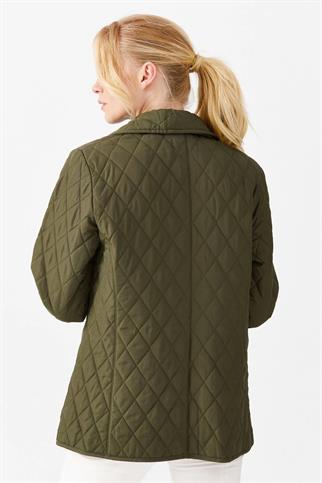 POLO YAKA ÇITÇITLI HAKİ KADIN CEKET  21433-2K5