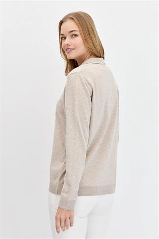 POLO YAKA BASIC BEJ KADIN KAZAK 23026-PY-2K5