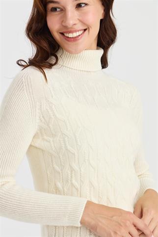 TAM BALIKÇI KEMİK KADIN KAZAK 23153-TB-2K5