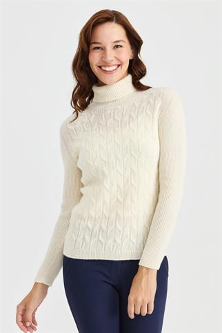 TAM BALIKÇI KEMİK KADIN KAZAK 23153-TB-2K5