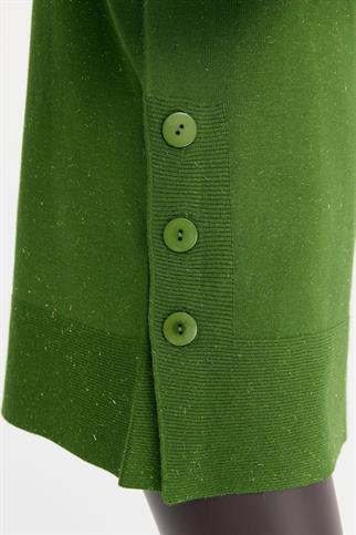 TAM BALIKÇI UZUN KOLLU YEŞİL KADIN KAZAK 23391-2K5