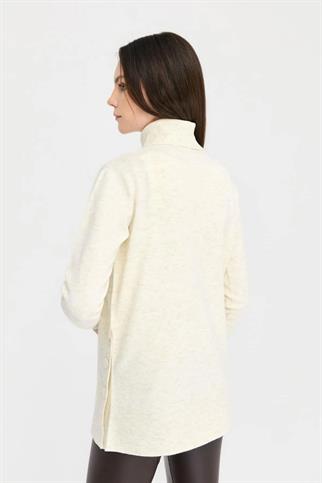 TAM BALIKÇI UZUN KOLLU KEMİK KADIN KAZAK 23391-2K5